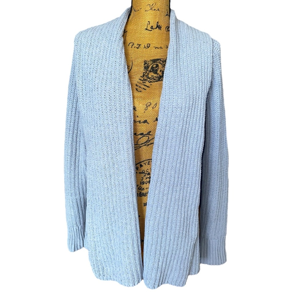A New Day Women’s Light Blue Rib Knit Open Front Sweater Cardigan Size XL